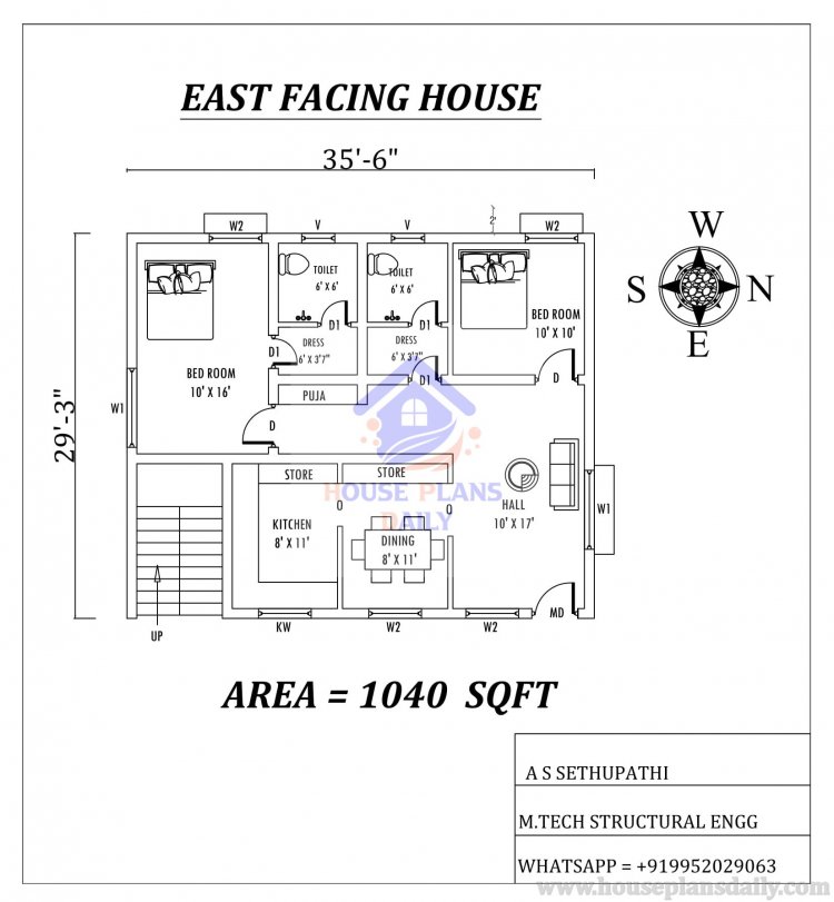 HOME PLANS WITH 2BHK AS PER VASTU SHASTRA