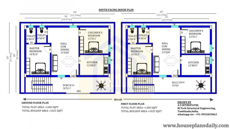 40x30 south facing house plans 