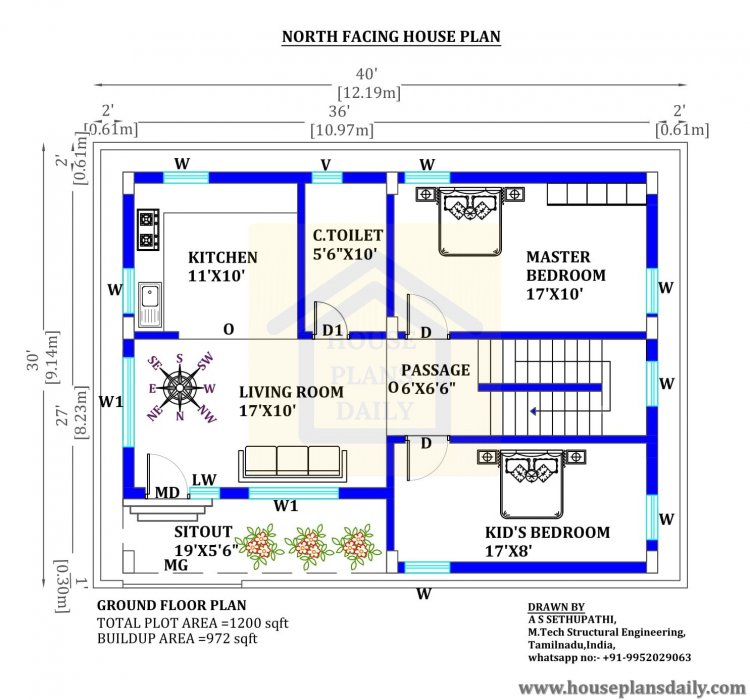 North Facing 2BHK House
