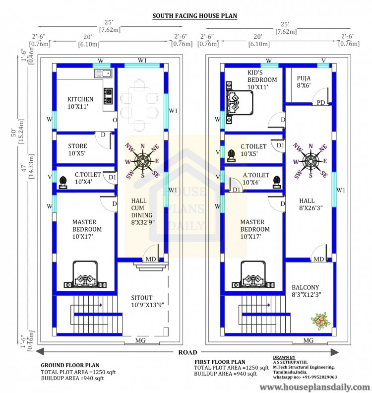 South facing floor plan