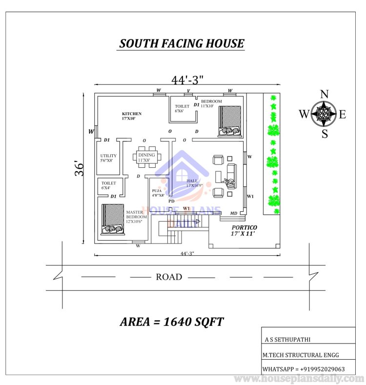 south facing house plan