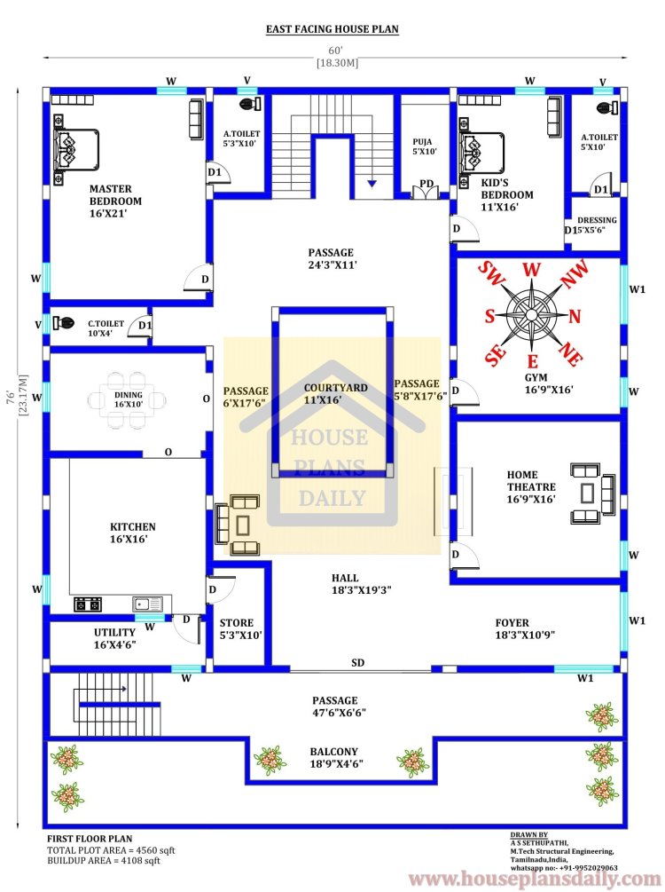 plan for 3 bhk house