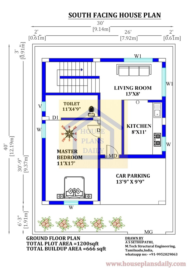 Design for Duplex House South Facing