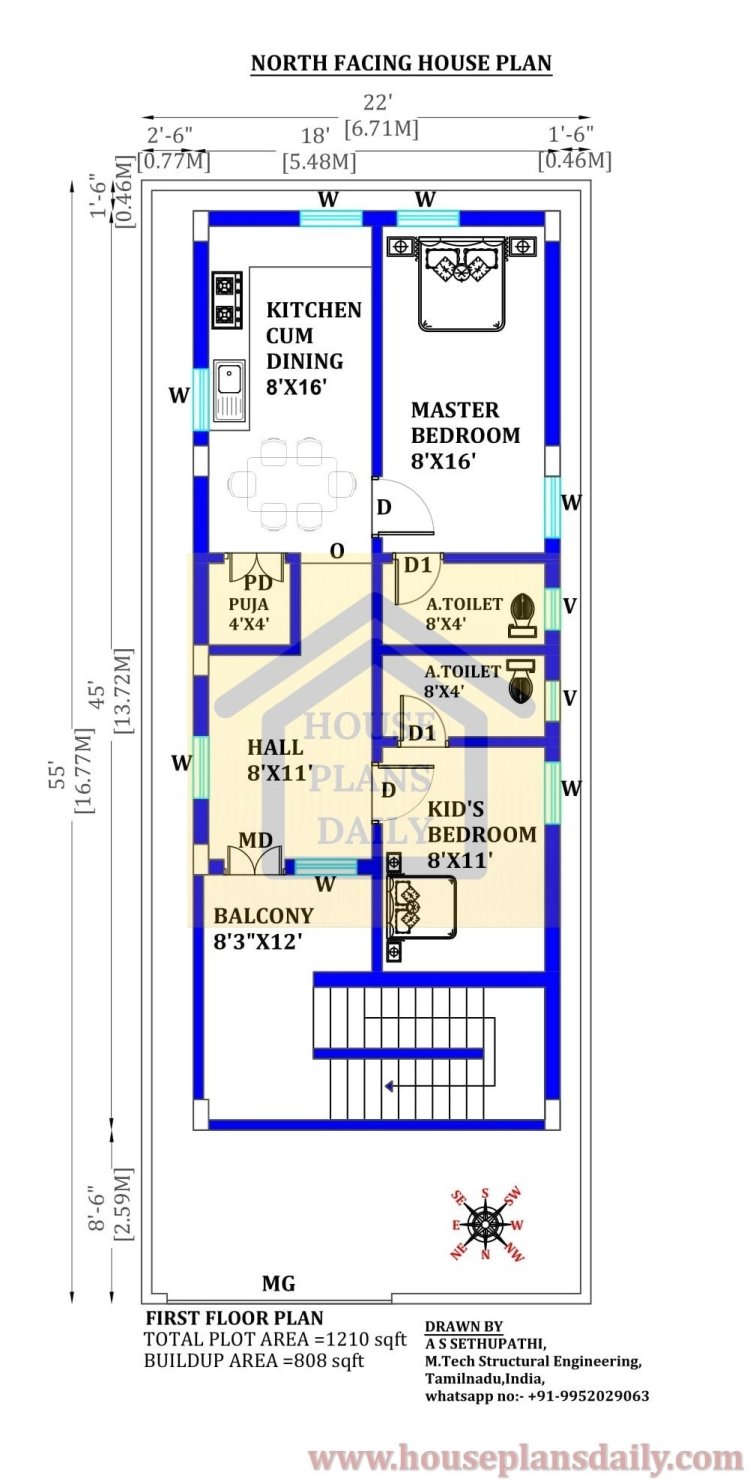 , 2 bedroom house plans indian style