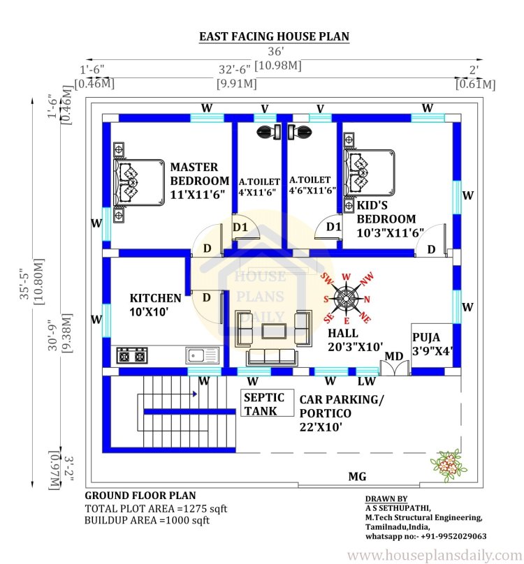 east face vastu plan