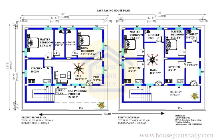 east face house plan vastu