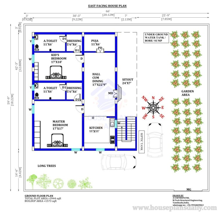 2 Bed House Design Plan 